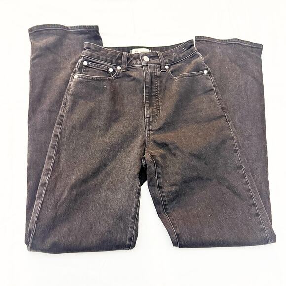 Madewell Curvy '90s Straight Black Denim Jeans Zip Fly Size 24 Tall - Picture 4 of 9